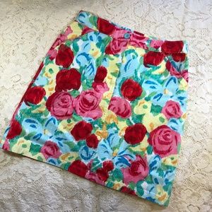 Talbots Floral Pattern Casual Skirt